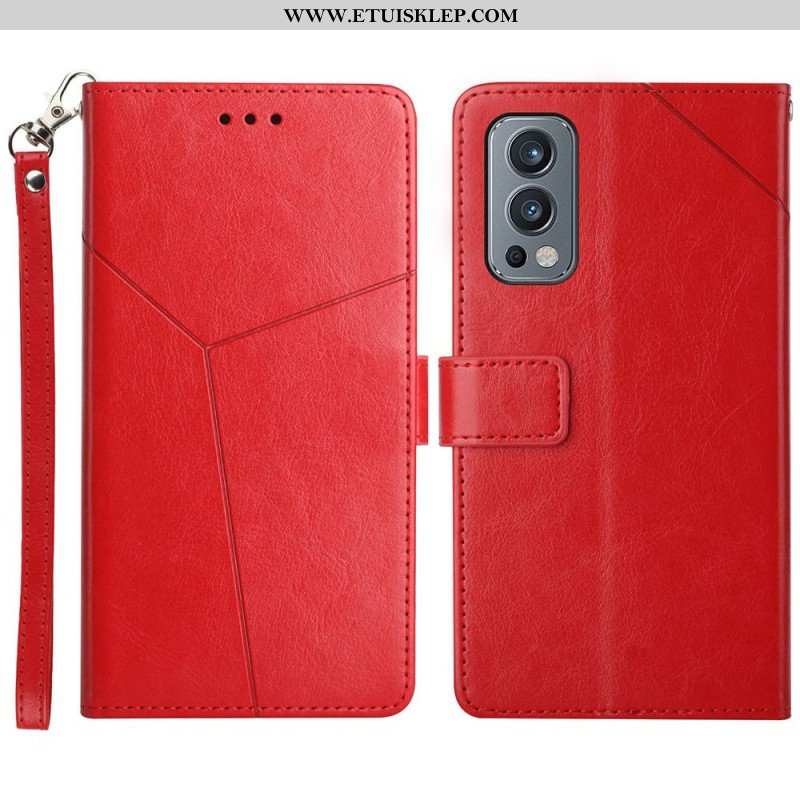 Etui Folio do OnePlus Nord 2 5G Stylowa Skórzana Konstrukcja Geo Y